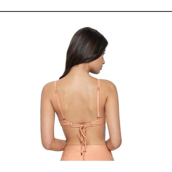 PQ Peach Metallic Skylar Bikini Top, Large - Picture 5 of 7